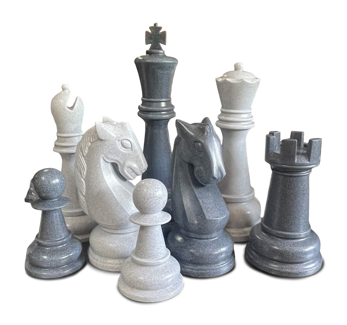 Personalized 38-Inch Perfect Chess Set - Light/Dark Gray | Giant Outdoor Chess | | GiantChessUSA