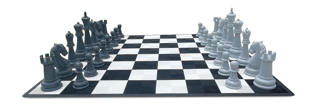 Personalized 38-Inch Perfect Chess Set - Light/Dark Gray | Giant Outdoor Chess | | GiantChessUSA