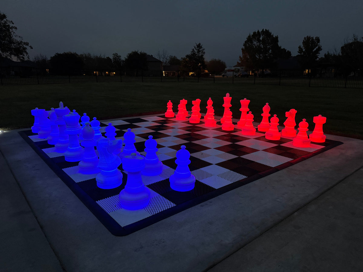 25 Inch Plastic Light-up LED Giant Chess Set | Three Options Available | Giant Outdoor Chess | | GiantChessUSA