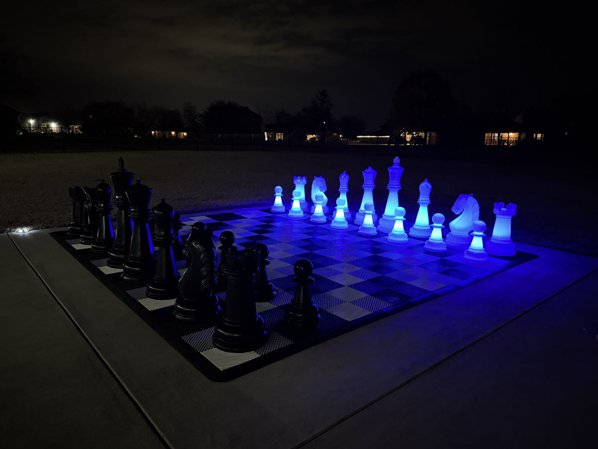 48 Inch Perfect Light-up LED Giant Chess Set | Three Options Available | Giant Outdoor Chess | 48" Day/Night Value Set | GiantChessUSA