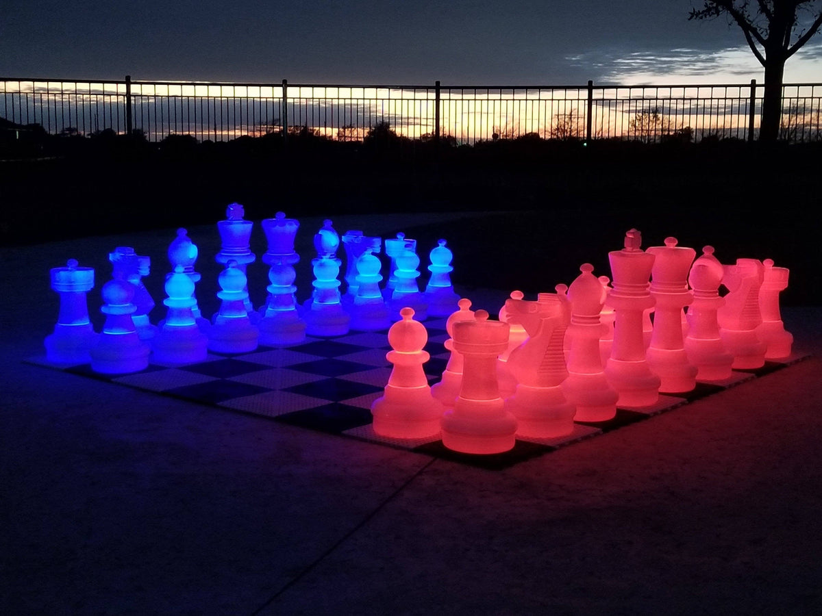25 Inch Plastic LED Giant Chess Set - Multiple Colors Available! | Giant Outdoor Chess | | GiantChessUSA
