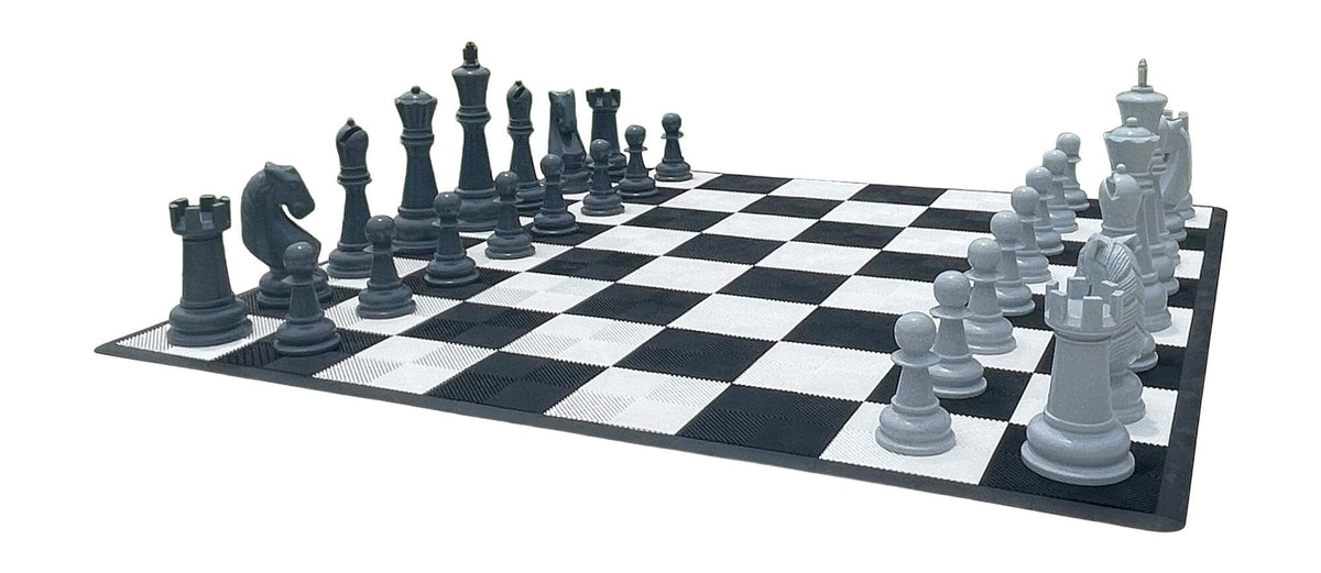 Personalized 38-Inch Perfect Chess Set - Light/Dark Gray | Giant Outdoor Chess | | GiantChessUSA