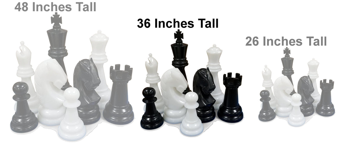 Personalized 38-Inch Perfect Chess Set - Light/Dark Gray | Giant Outdoor Chess | | GiantChessUSA